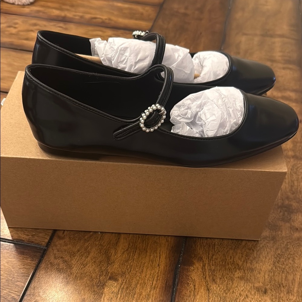 Jcrew Black Mary Jane Flats